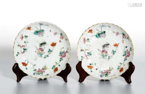 Pair of Chinese Wucai Dishes