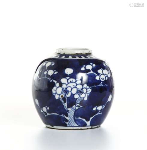 Chinese Blue and White 'Prunus' Ginger Jar and Cov