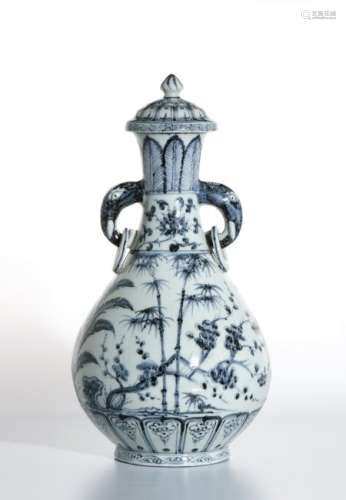Chinese Blue and White 'Three Friends' Vase