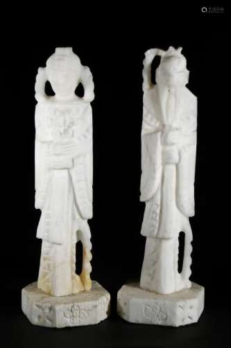 Two White Chinese 'Immortal' Statues