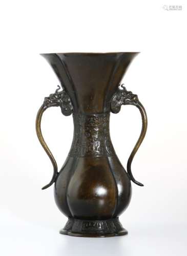 Chinese Bronze 'Taotie' Vase
