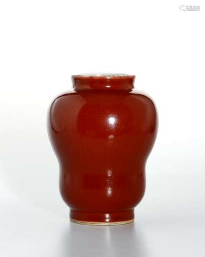 Chinese Copper Red Glazed Gourd Vase