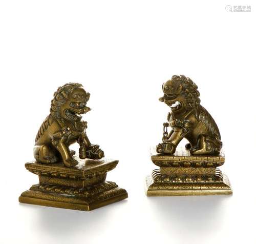 Pair of Chinese Bronze Lions