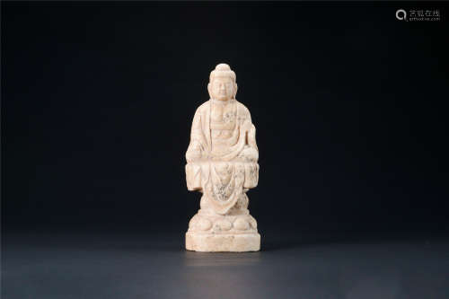 漢白玉雕釋迦牟尼佛座像