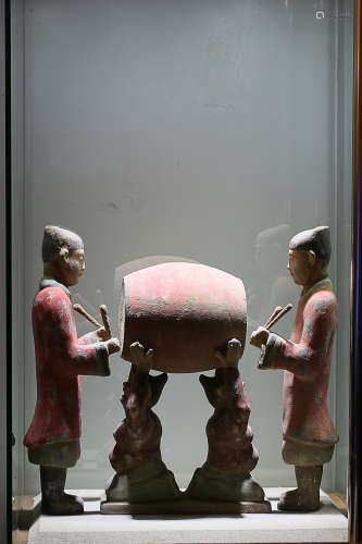 206 BC-220AD, A SET OF TERRACOTTA DRUMS FIGURE, HAN DYNASTY