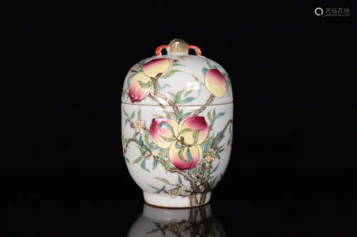17-19TH CENTURY, A COLOURED STORY DESIGN PORCELAIN FOOD CONTAINER, QING DYNASTY