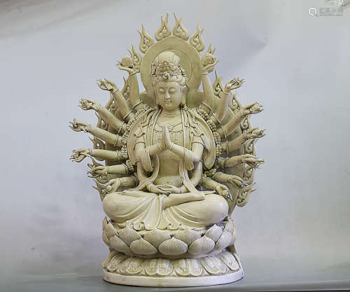 14-17TH CENTURY, A GUANYIN DESIGN STATUE, MING DYSNATY