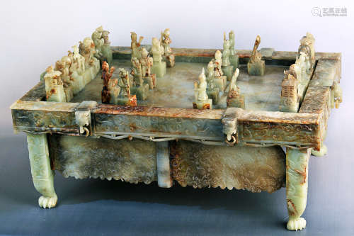 14-16TH CENTURY, A SET OF HETIAN JADE CHESS, MING DYNASTY