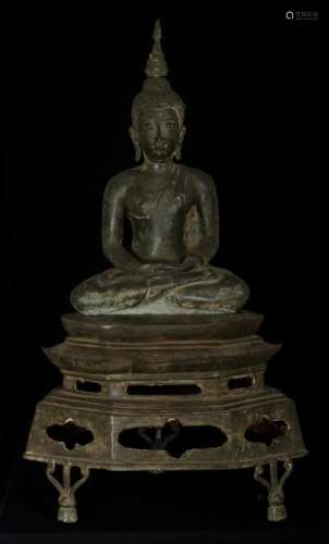 19th Century Thai Sukhothai Meditation Buddha on