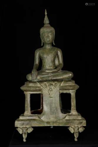 18th Century Laos Enlightenment Buddha on Elephant