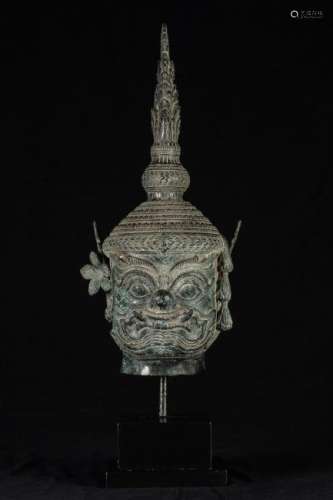 Antique Angkor Wat Style Khmer Temple Guardian Head