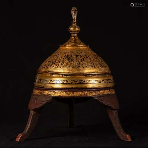 19th Century Burmese Lacquerware Offering Vessel