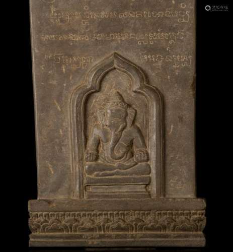 12th-13th Century Angkor Stele Ganesha & Teaching
