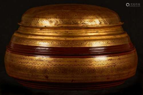 19th Century Burmese Lacquerware Offering Bowl