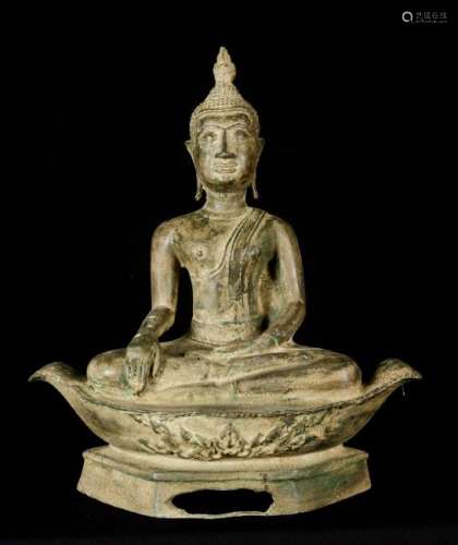 19th Century U Thong Enlightenment Boat Buddha