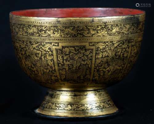 19th Century Burmese Shwe Zawa Offering Bowl