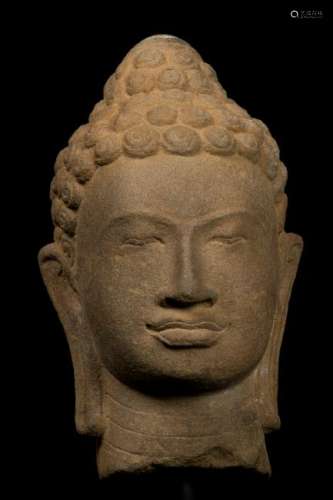 17th-18th Century Thai Dvaravati Stone Buddha Head