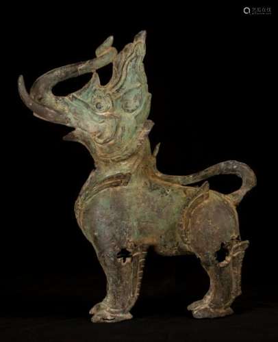 18th century Khmer Bronze 'King of the Animals' Statue