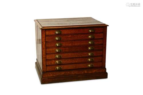 AN ENGLISH OAK PLAN CHEST.