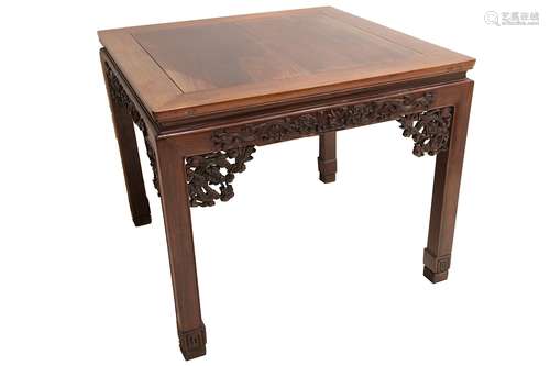 A CHINESE SQUARE HARDWOOD TABLE.