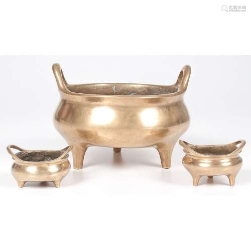 Chinese Tripod Bronze Bowls