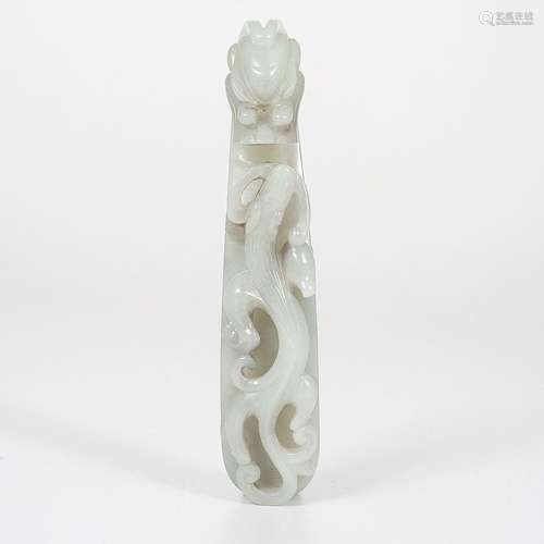 Chinese Carved Gray Jade Buckle