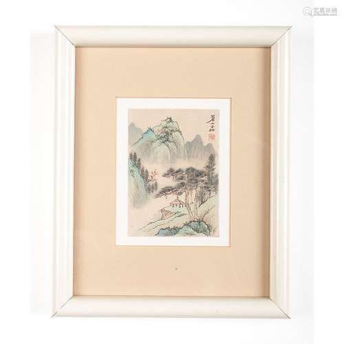 Chinese Miniature Landscape on Silk