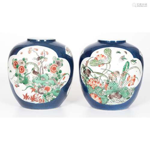 Kangxi-style Famille Verte Ginger Jars