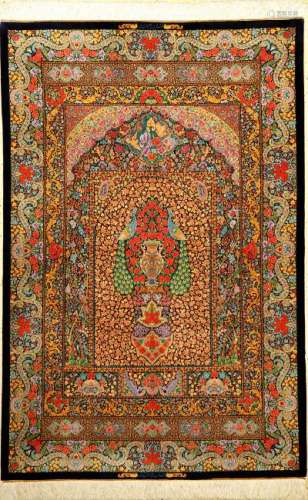Very Fine & Unique Silk Qum 'Mohammad Taghi Ahmadi' Rug