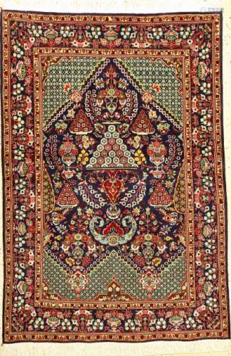 Kurk Kashan 'Part-Silk' Rug (Hadji Khanumi Design),