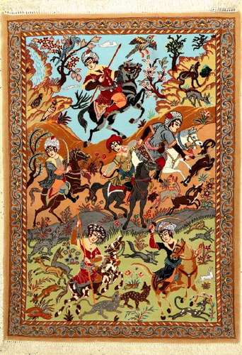 Fine Isfahan 'Pictorial Rug' (Safavid Hunting Design),