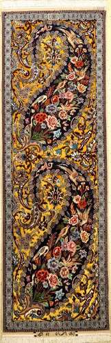 Fine & Rare Yellow Isfahan 'Javade Eslimi' Rug (Silk