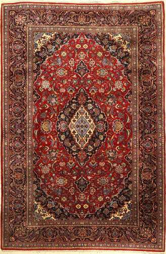 Fine Kurk Kashan Rug,