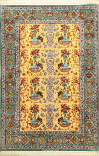 Fine 'Silk Ground' Isfahan 'Abdolreza Nasr' Rug