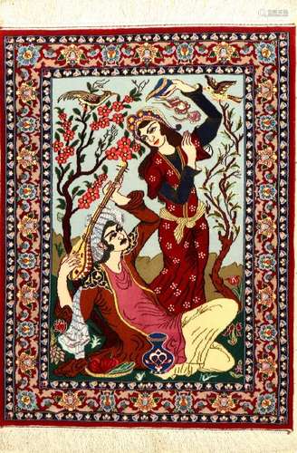 Fine Isfahan 'Pictorial Rug' (Hafiz),