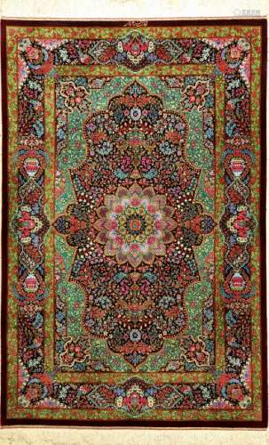 Very Fine Silk Qum 'Zahrai' Rug (Signed),