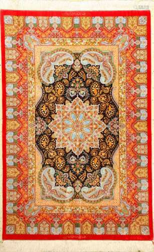 Very Fine & Unique Silk Qum 'Taghi Sadeghzadeh' Rug