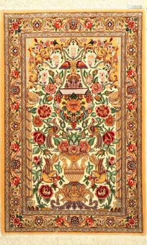 Fine Isfahan Rug (Paradise-Vase Design),