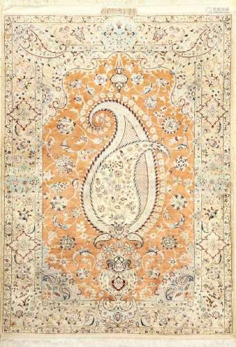 Very Fine & Rare Pure Silk Nain 'Ali Ahmadian'Rug (4 LA
