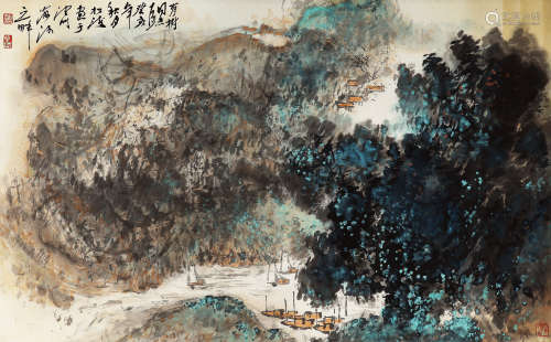 赵松涛 （1916-1993） 山水 设色纸本 镜心 1983年 作