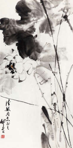 穆仲芹 （1906-1990） 花卉 设色纸本 镜片