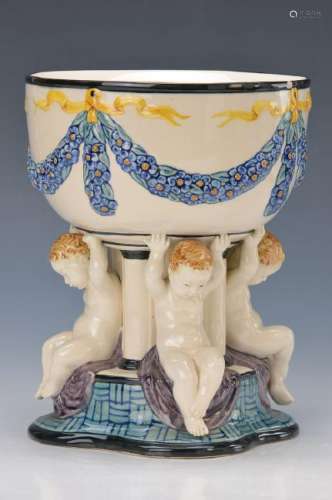 goblet with four cupids, Karlsruhe Majolica, designed