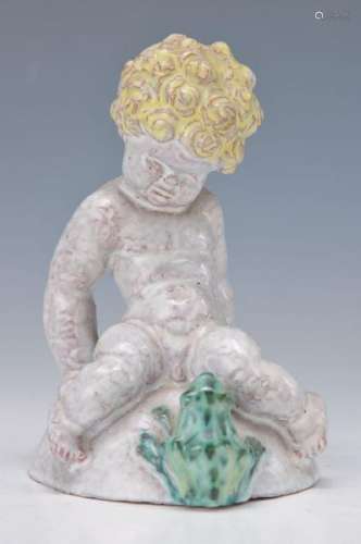 Sculpture, Eduard Hermanutz, 1902-1992, boy with frog