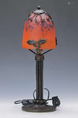Table lamp, France, around 1920, iron sheath, lamp
