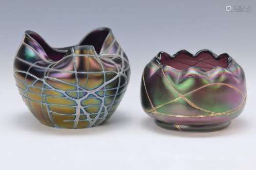 two bowls/ vases, Pallme King, around 1910, transluzid