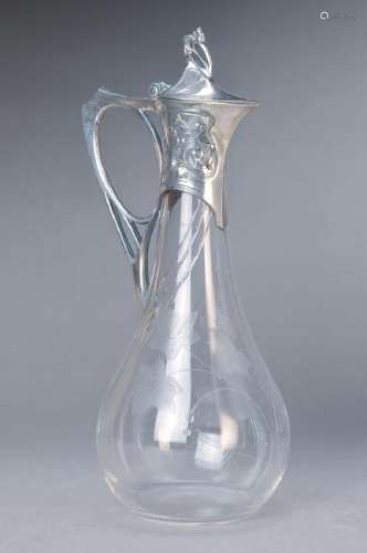 carafe, German, WMF, around 1900, crystal glass with