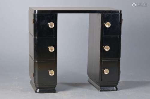 writing cabinet, France, 1930s, wood black lacquered