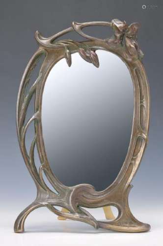 table-Mirror, France, around 1900, metal cast with