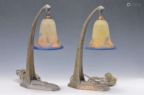 pair of table lamps, Muller Fres, Lunéville, around