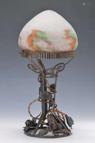 Table lamp, signed Muller, 1920s, colorless glass